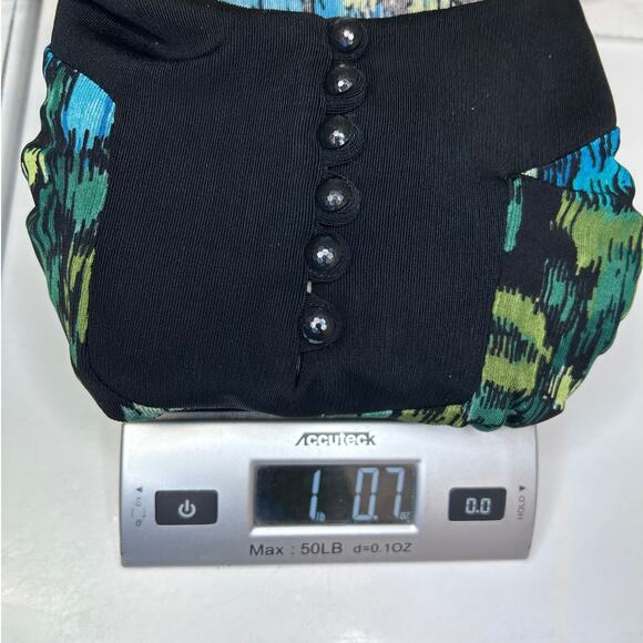 Choices Woman Vintage Long Sleeve Abstract Floral 1/4 Button Neck Tunic Green 3X - Picture 12 of 12